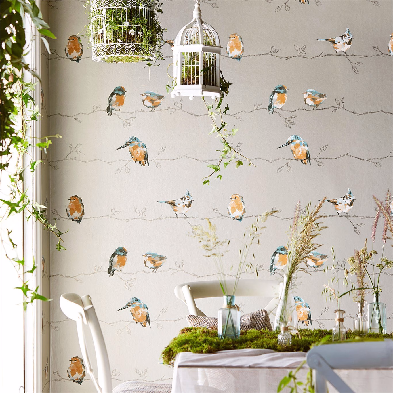 Обои Harlequin Standing Ovation Persico Coral/Lemon 111486 фото в интерьере